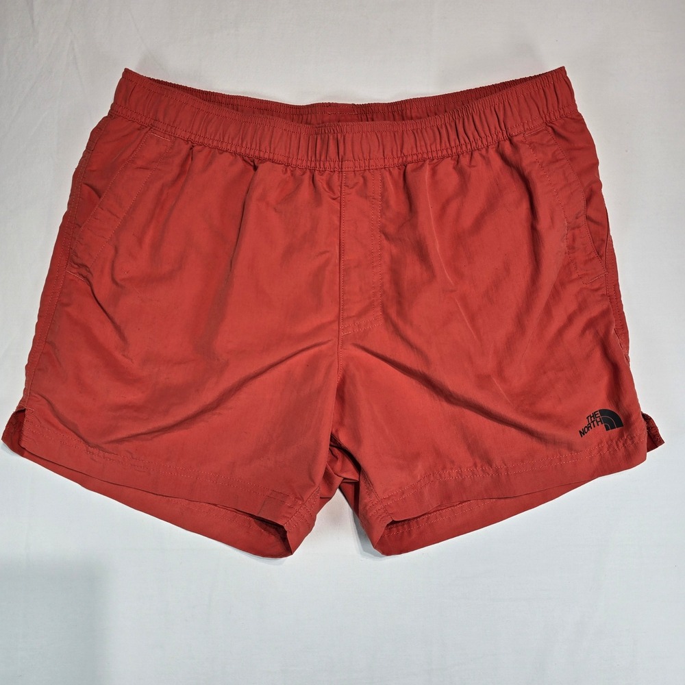 The North Face Mens Class V Water Shorts Orange Red Mesh Liner NF0A2UNJ Large